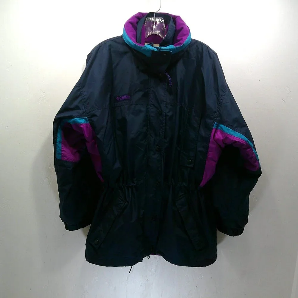 Columbia Vintage 90’s Preppy Ski Jacket Longs Peak Size M | Navy Purple Teal